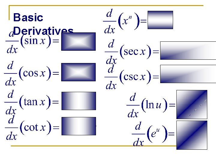 Basic Derivatives 