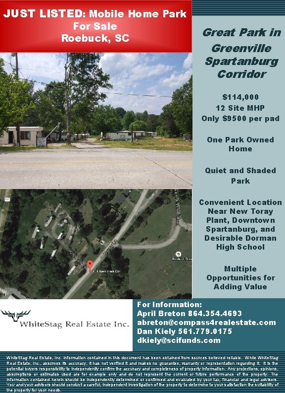 JUST LISTED: Mobile Home Park For Sale Roebuck, SC Great Park in Greenville Spartanburg