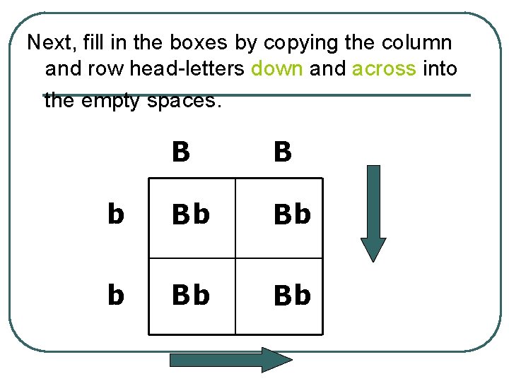 Next, fill in the boxes by copying the column and row head-letters down and