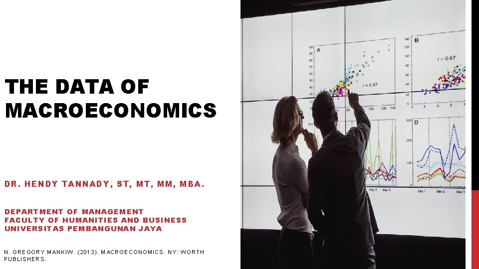 THE DATA OF MACROECONOMICS DR. HENDY TANNADY, ST, MM, MBA. DEPARTMENT OF MANAGEMENT FACULTY