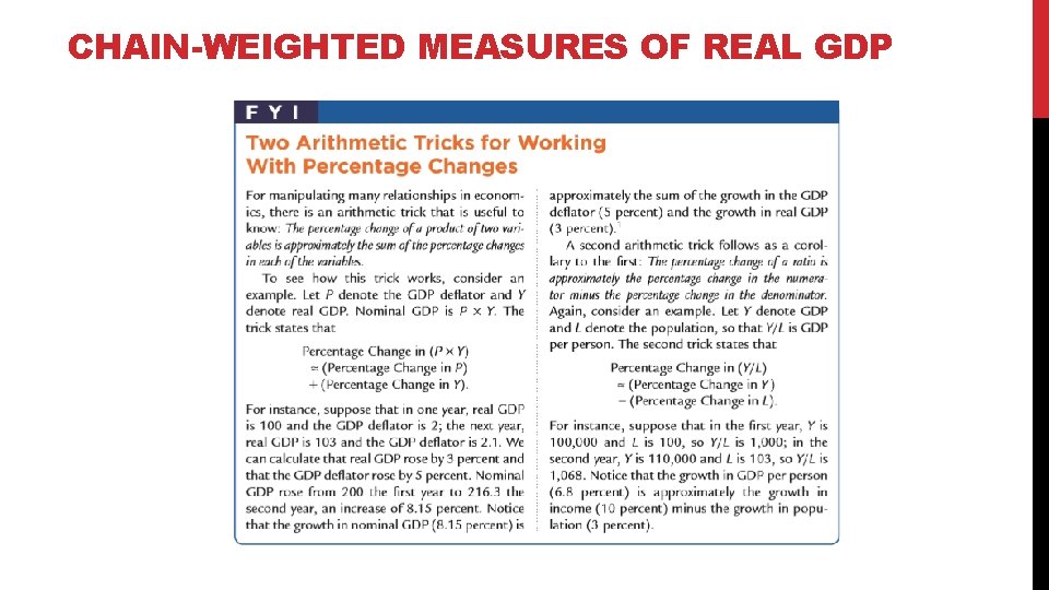 CHAIN-WEIGHTED MEASURES OF REAL GDP 