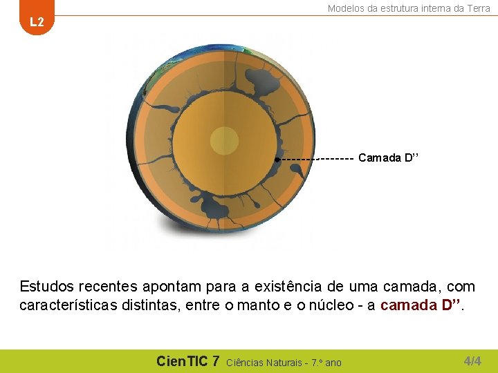 Modelos da estrutura interna da Terra L 2 Camada D’’ Estudos recentes apontam para
