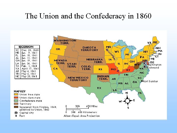 The Union and the Confederacy in 1860 