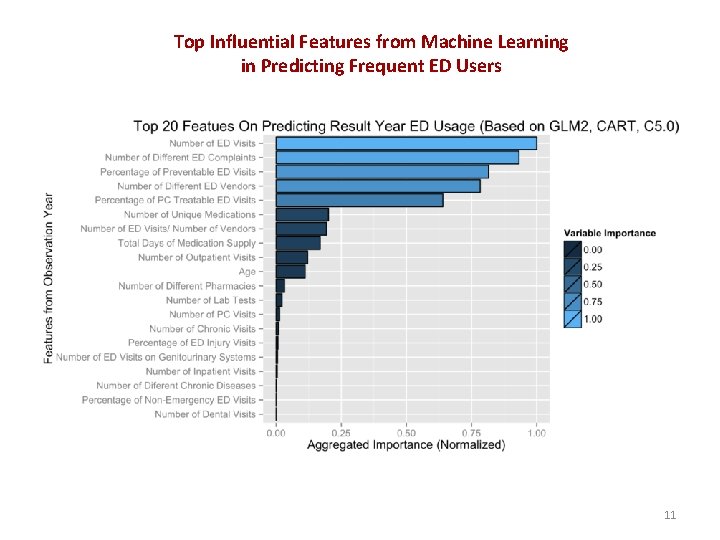 Top Influential Features from Machine Learning in Predicting Frequent ED Users 11 