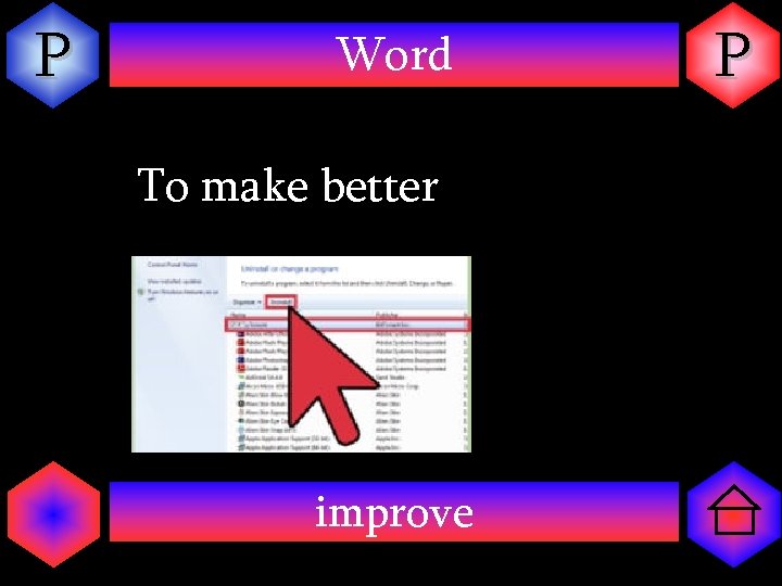 P Word To make better improve P 