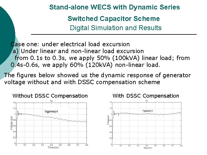 Stand-alone WECS with Dynamic Series Switched Capacitor Scheme Digital Simulation and Results Case Stand-alone WECS with Dynamic Series Switched Capacitor Scheme Digital Simulation and Results Case