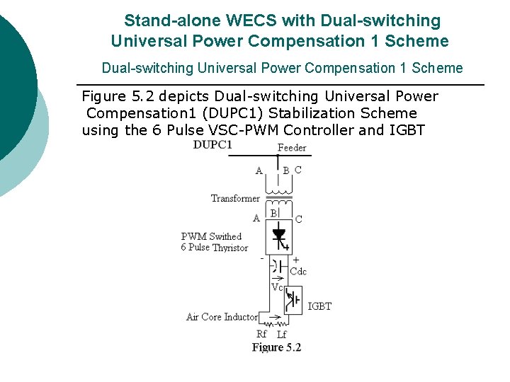 Stand-alone WECS with Dual-switching Universal Power Compensation 1 Scheme Figure 5. 2 depicts Stand-alone WECS with Dual-switching Universal Power Compensation 1 Scheme Figure 5. 2 depicts