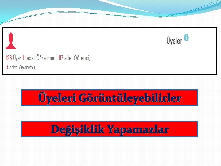 Üyeleri Görüntüleyebilirler Değişiklik Yapamazlar 