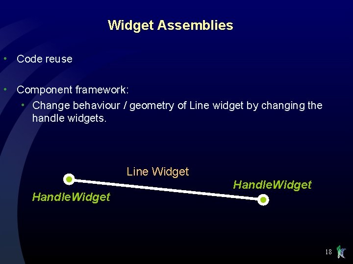 Widget Assemblies • Code reuse • Component framework: • Change behaviour / geometry of