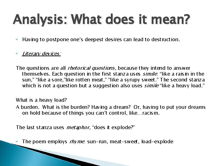 Analysis: What does it mean? Having to postpone one’s deepest desires can lead to Analysis: What does it mean? Having to postpone one’s deepest desires can lead to