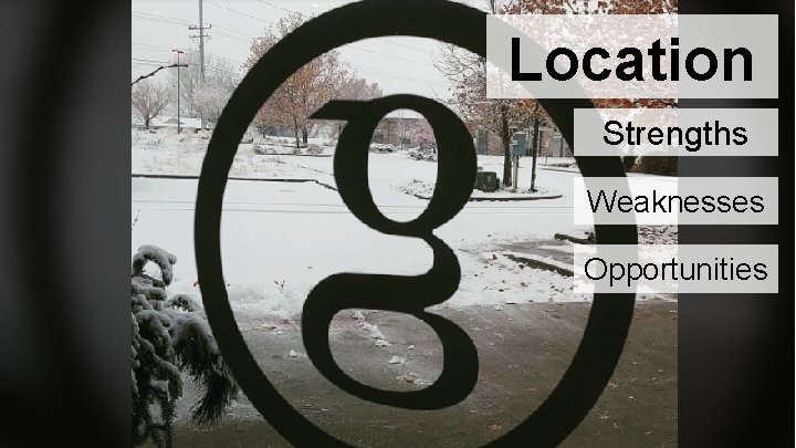 Location Strengths Weaknesses Opportunities 