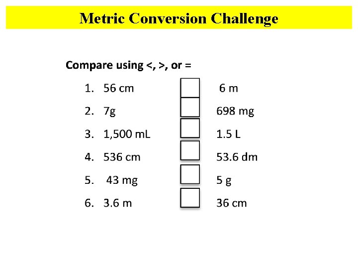 Metric Conversion Challenge 