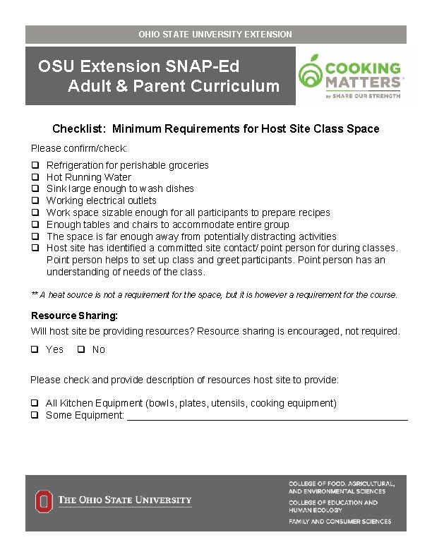 OHIO STATE UNIVERSITY EXTENSION Title OSU Extension SNAP-Ed Adult & Parent Curriculum Document Sub