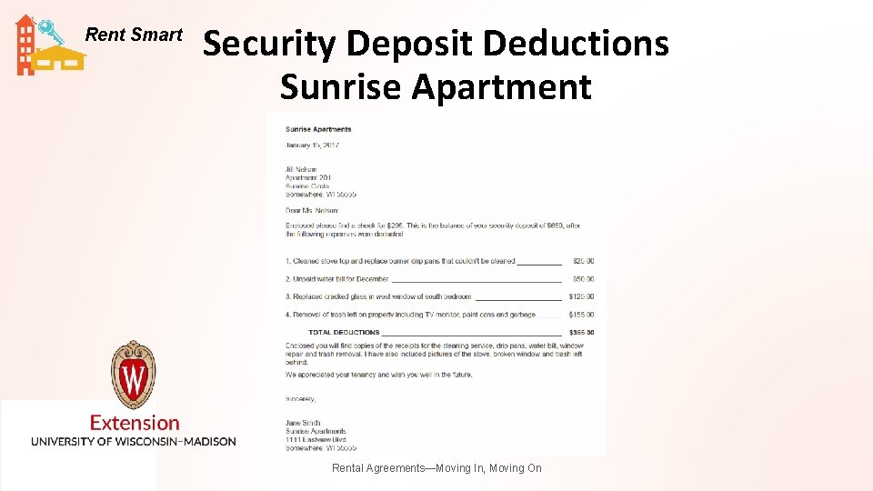 Rent Smart Security Deposit Deductions Sunrise Apartment Rental Agreements—Moving In, Moving On 