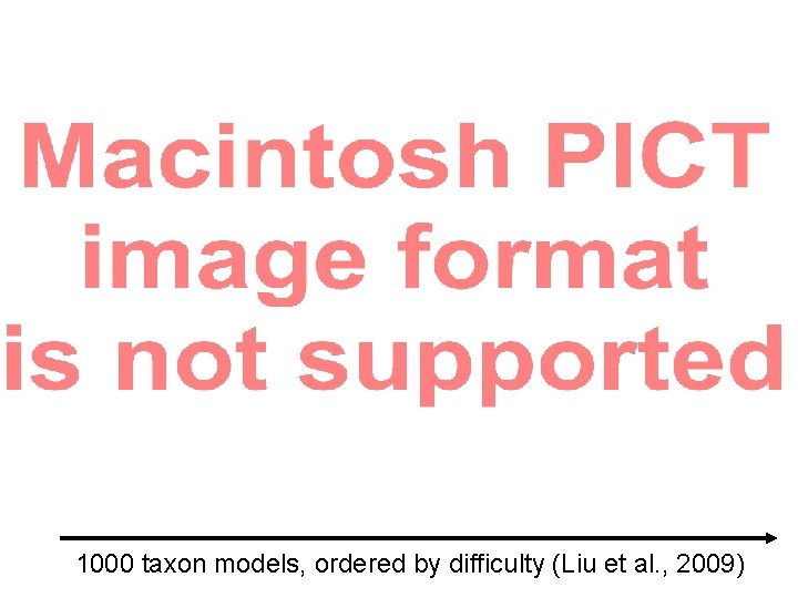 1000 taxon models, ordered by difficulty (Liu et al. , 2009) 