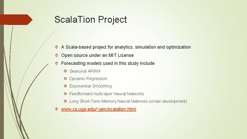 Scala. Tion Project A Scala-based project for analytics, simulation and optimization Open source under