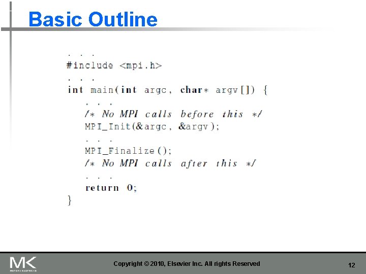 Basic Outline Copyright © 2010, Elsevier Inc. All rights Reserved 12 