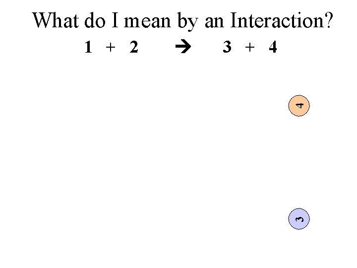 What do I mean by an Interaction? 1 + 2 3 + 4 4