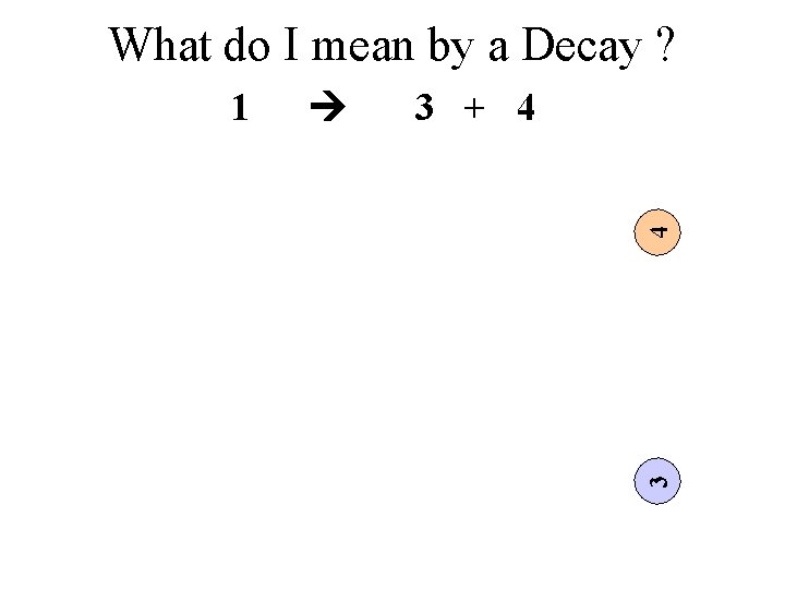 What do I mean by a Decay ? 3 + 4 3 3 3