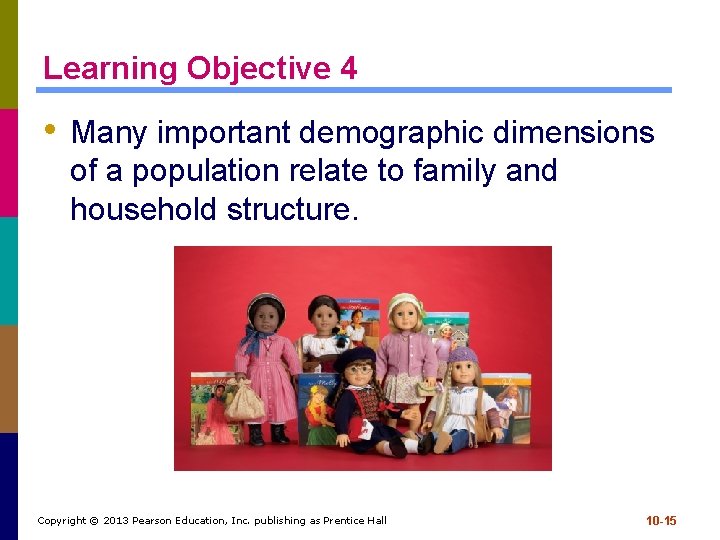 Learning Objective 4 • Many important demographic dimensions of a population relate to family