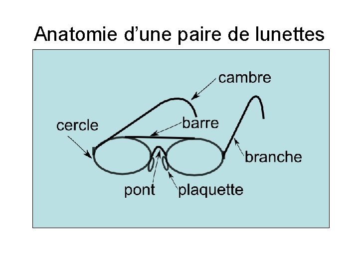 Anatomie d’une paire de lunettes 