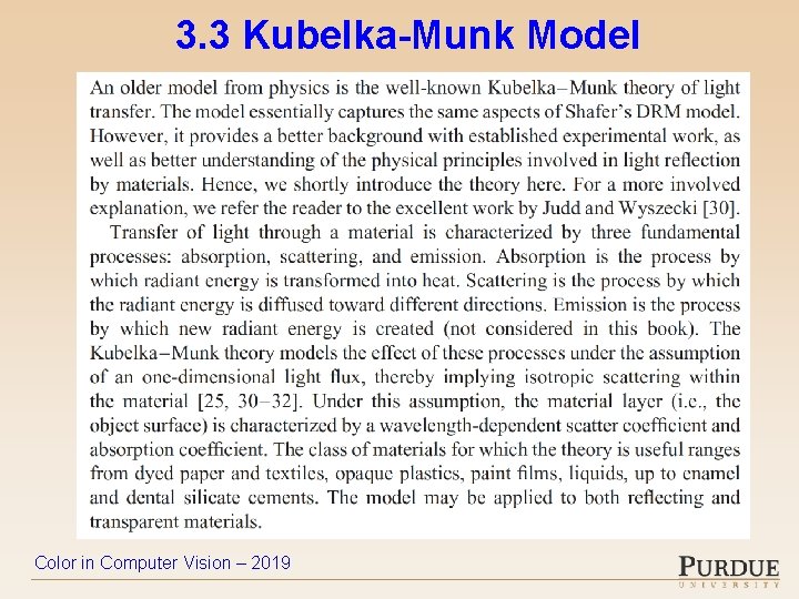 3. 3 Kubelka-Munk Model Color in Computer Vision – 2019 