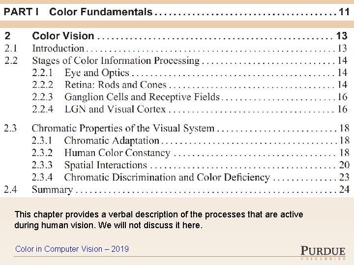 This chapter provides a verbal description of the processes that are active during human