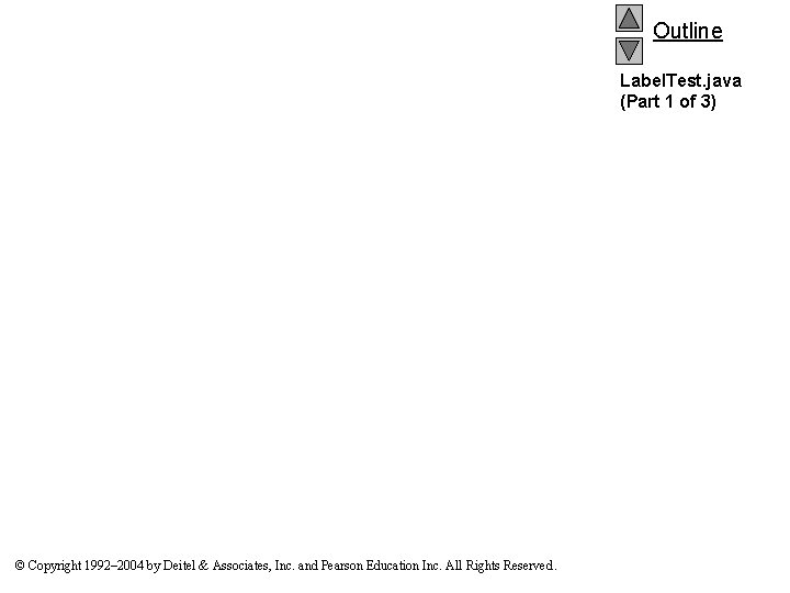 Outline Label. Test. java (Part 1 of 3) © Copyright 1992– 2004 by Deitel