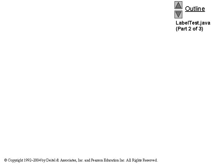 Outline Label. Test. java (Part 2 of 3) © Copyright 1992– 2004 by Deitel