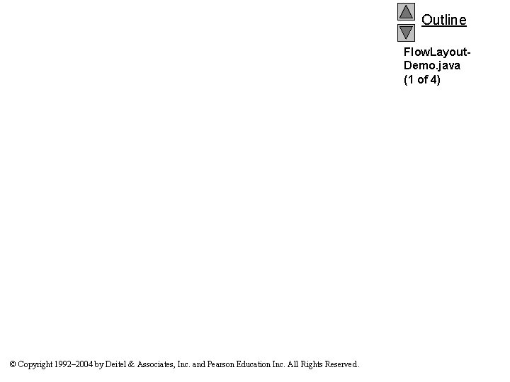 Outline Flow. Layout. Demo. java (1 of 4) © Copyright 1992– 2004 by Deitel