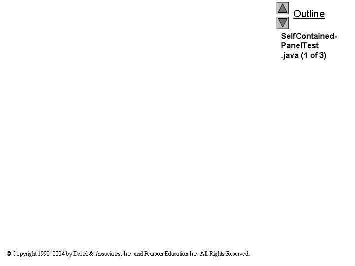 Outline Self. Contained. Panel. Test. java (1 of 3) © Copyright 1992– 2004 by