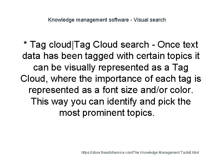 Knowledge management software - Visual search 1 * Tag cloud|Tag Cloud search - Once