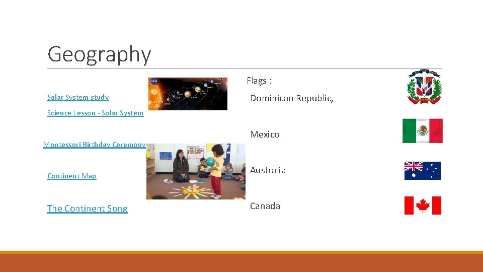 Geography Flags : Solar System study Dominican Republic, Science Lesson - Solar System Montessori