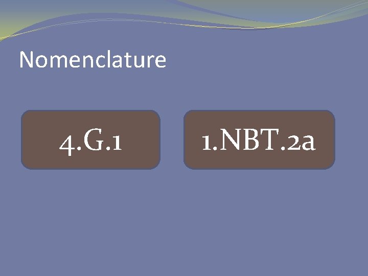Nomenclature 4. G. 1 1. NBT. 2 a 