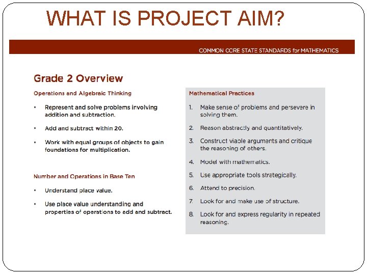 WHAT IS PROJECT AIM? 