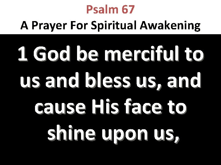 Psalm 67 A Prayer For Spiritual Awakening 1 God be merciful to us and