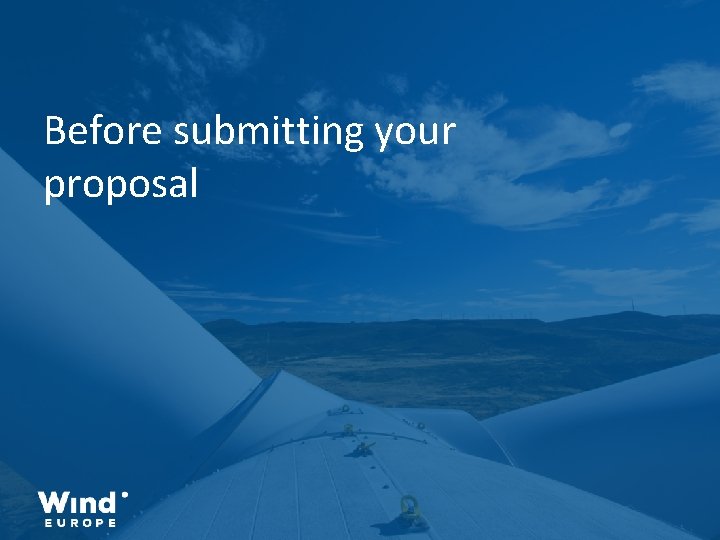Before submitting your proposal 