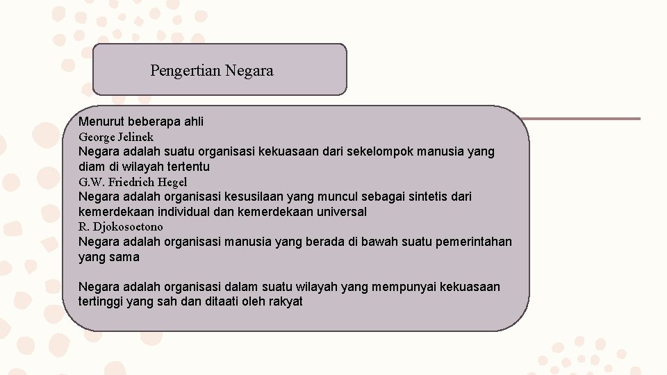 Pengertian Negara Menurut beberapa ahli George Jelinek Negara adalah suatu organisasi kekuasaan dari sekelompok
