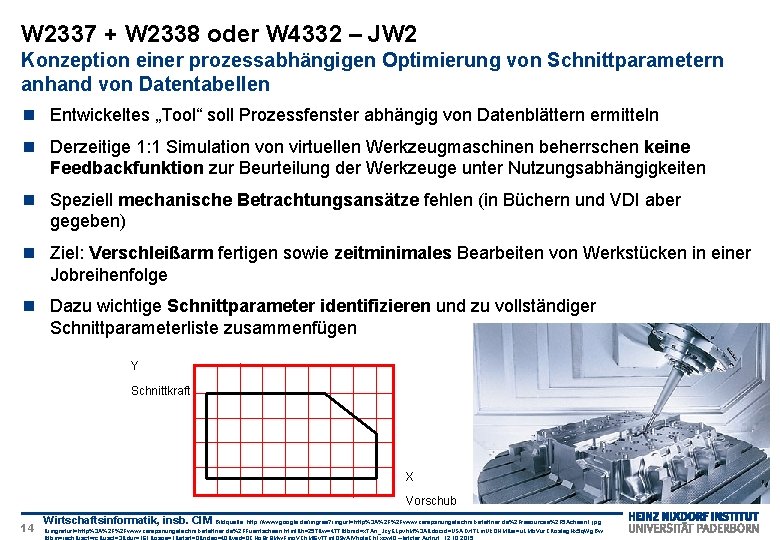 W 2337 + W 2338 oder W 4332 – JW 2 Konzeption einer prozessabhängigen