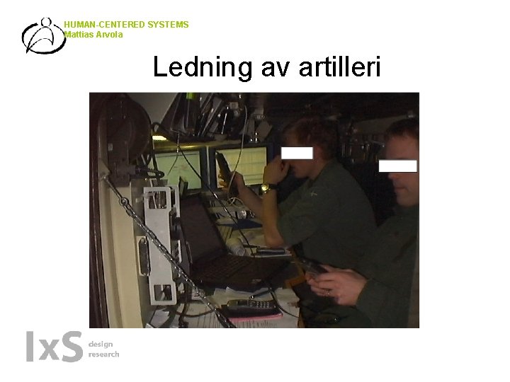 HUMAN-CENTERED SYSTEMS Mattias Arvola Ledning av artilleri 