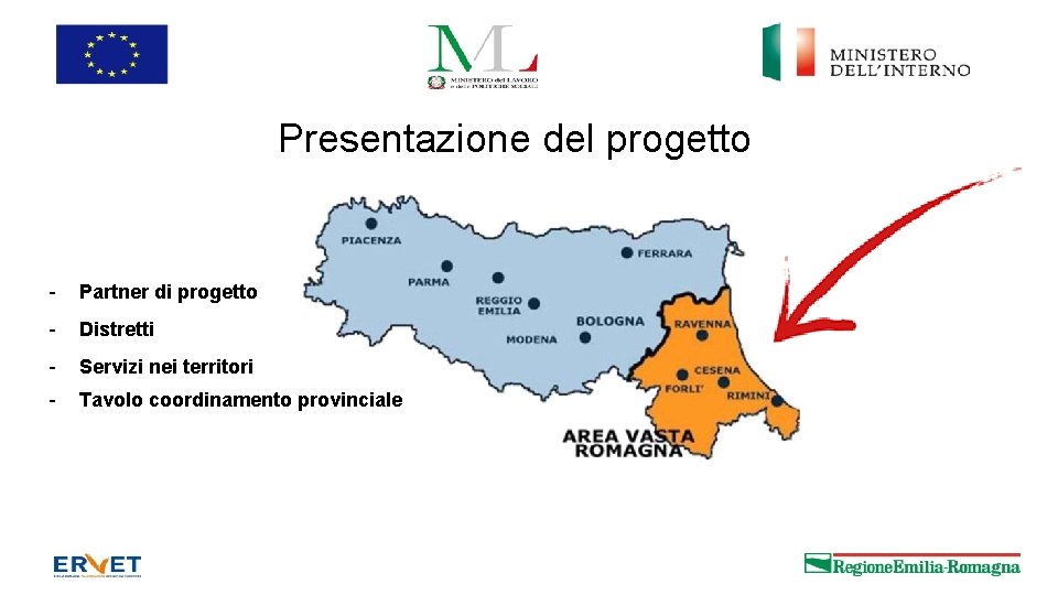 Presentazione del progetto - Partner di progetto - Distretti - Servizi nei territori -