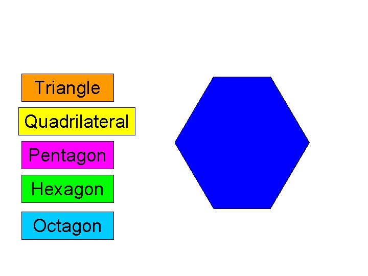 Triangle Quadrilateral Pentagon Hexagon Octagon 