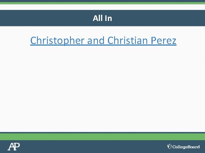 All In Christopher and Christian Perez 