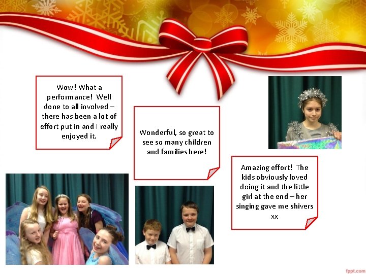 Wow! What a performance! Well done to all involved – there has been a