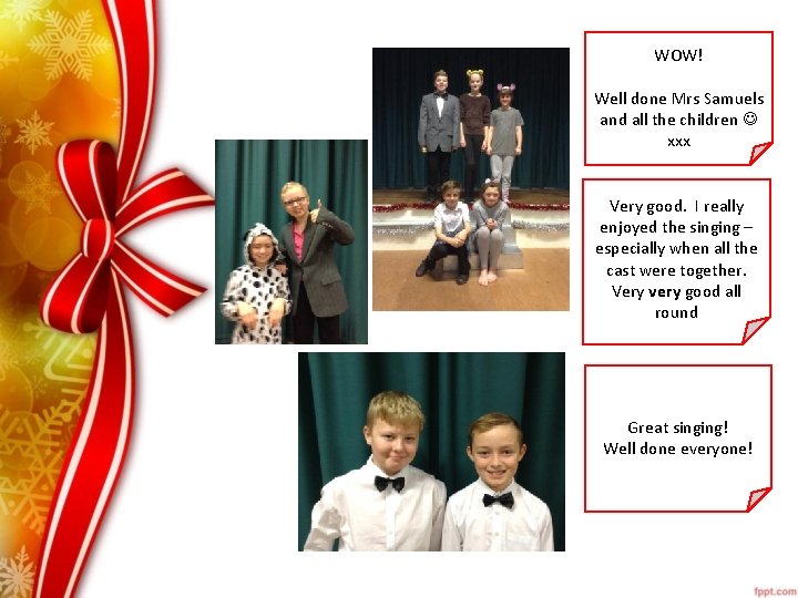 WOW! Well done Mrs Samuels and all the children xxx Very good. I really