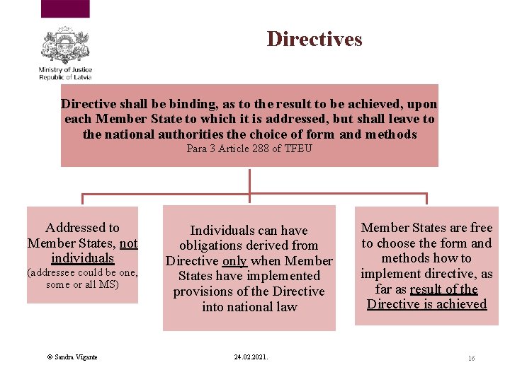 Directives Directive shall be binding, as to the result to be achieved, upon each