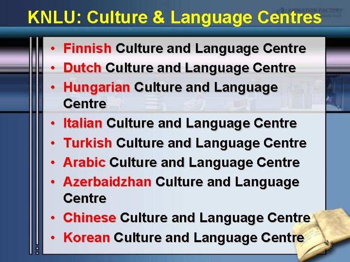 KNLU: Culture & Language Centres • Finnish Culture and Language Centre • Dutch Culture