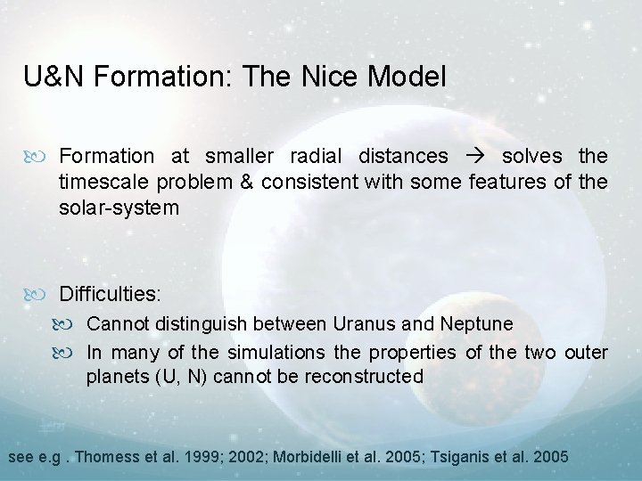 U&N Formation: The Nice Model Formation at smaller radial distances solves the timescale problem