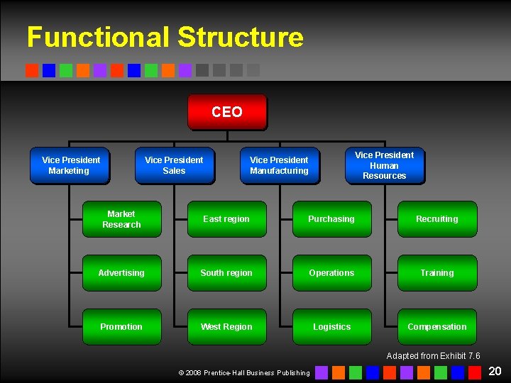 Functional Structure CEO Vice President Marketing Vice President Sales Vice President Human Resources Vice Functional Structure CEO Vice President Marketing Vice President Sales Vice President Human Resources Vice