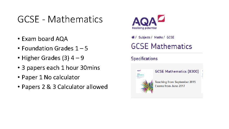 Maths Gcse Revision Gcse Mathematics Exam Board Aqa